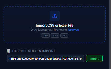 WaSenderHQ Google Sheets import and column mapping interface